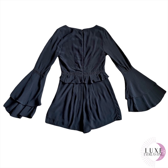 For Love & Lemons Emelia Romper Black Extra Small - Picture 9 of 9